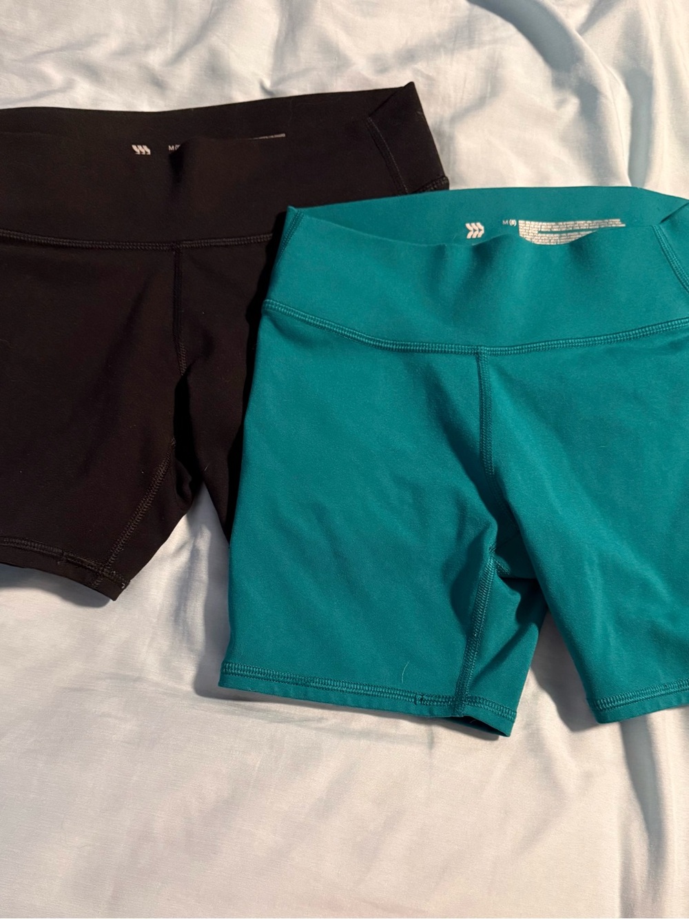 all in motion Teal and Black Bike Shorts Duo
